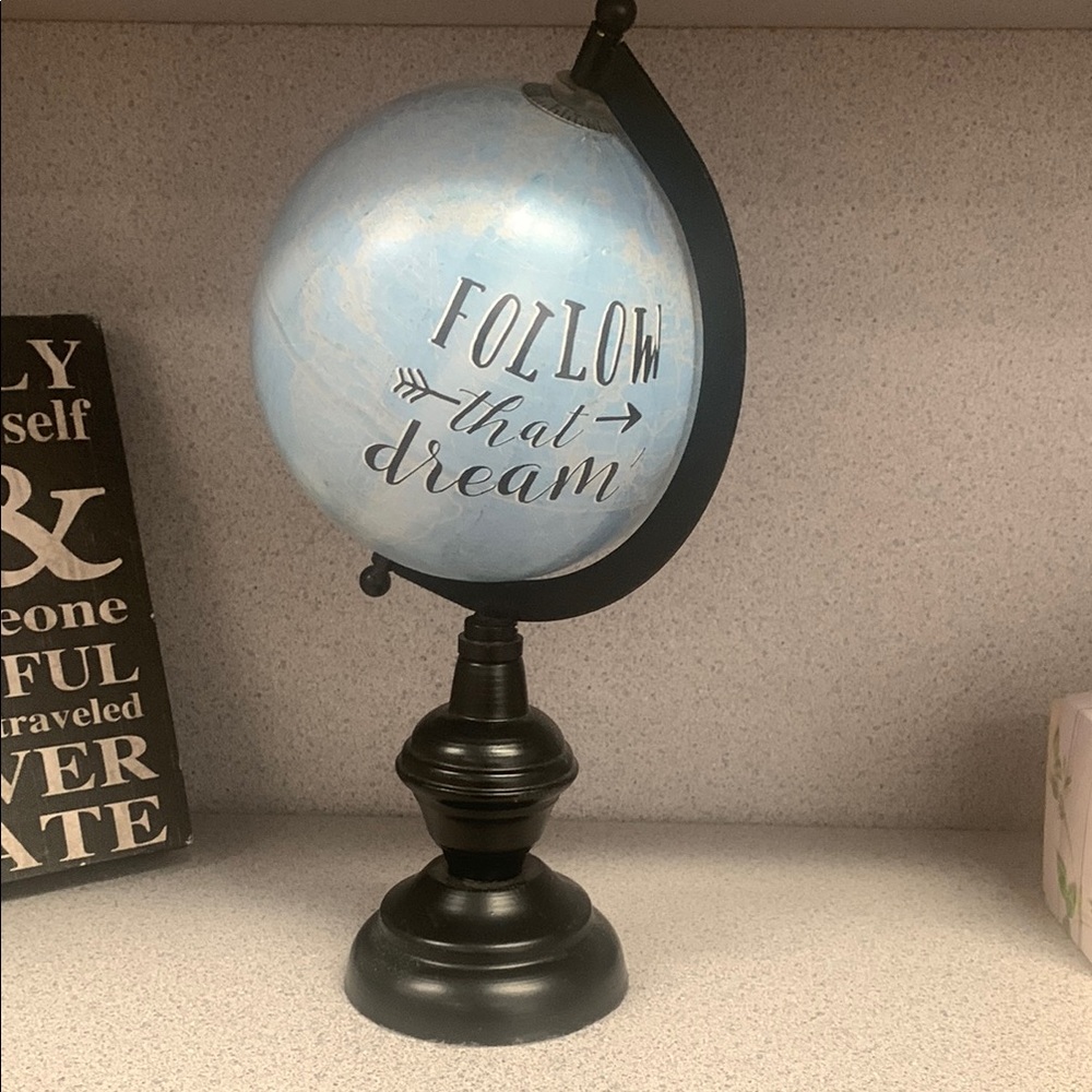 Blue Globe with Inspirational Quote